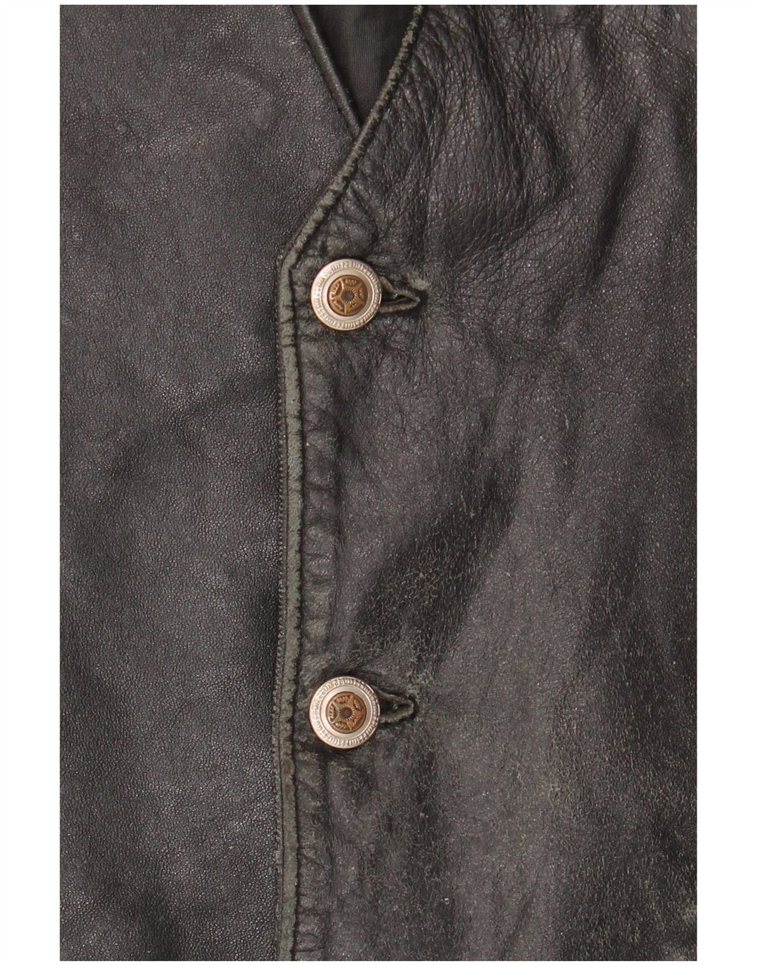 Vestă din piele pentru bărbați VINTAGE IT 52 din piele neagră mare