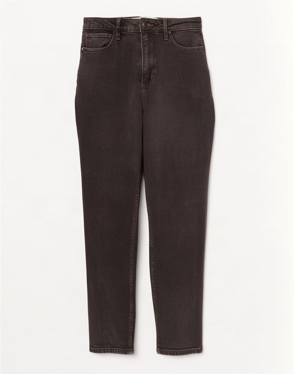 Blugi drepte curvy cu talie mare pentru femei Hollister Mom US 00 2XS W23 L27 gri