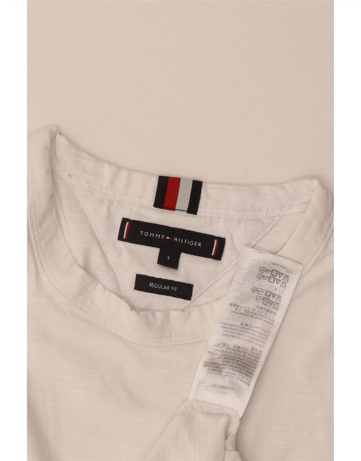 Tricou Tommy Hilfiger pentru bărbați, cu croiala obișnuită, top mic, alb, bumbac