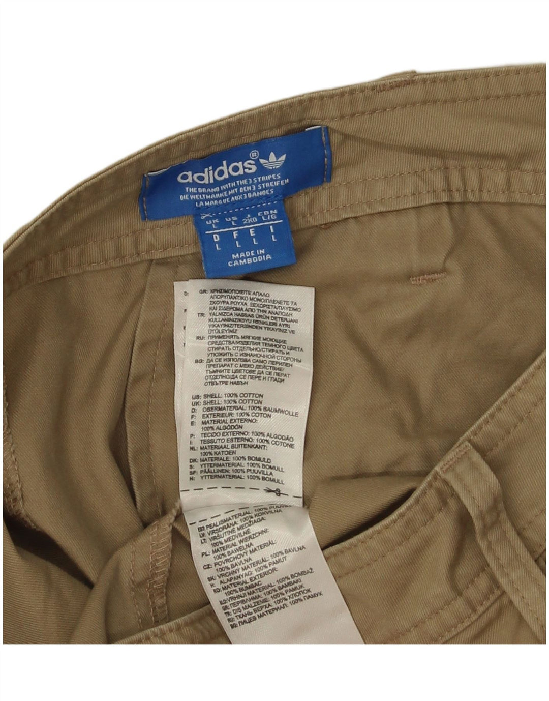 Pantaloni scurți chino pentru bărbați Adidas Large W38 Khaki Bumbac