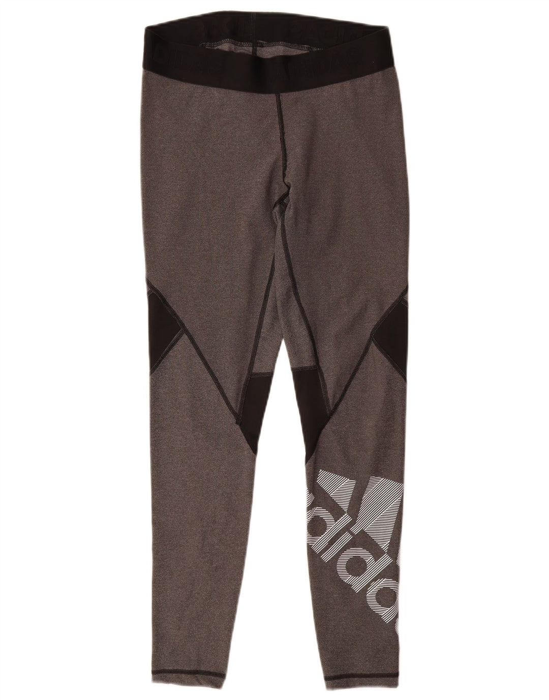 Leggings grafic Adidas pentru femei Marea Britanie 12/14 Gri mediu Poliester color bloc
