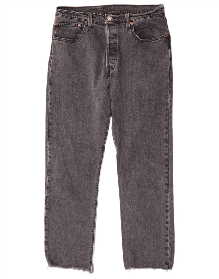 Blugi drepti pentru bărbați LEVI'S 501 W31 L28 bumbac gri