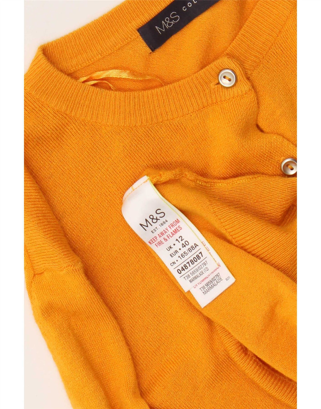 Pulover cardigan pentru femei Marks & Spencer, cu ajustare normală, UK 12, galben mediu
