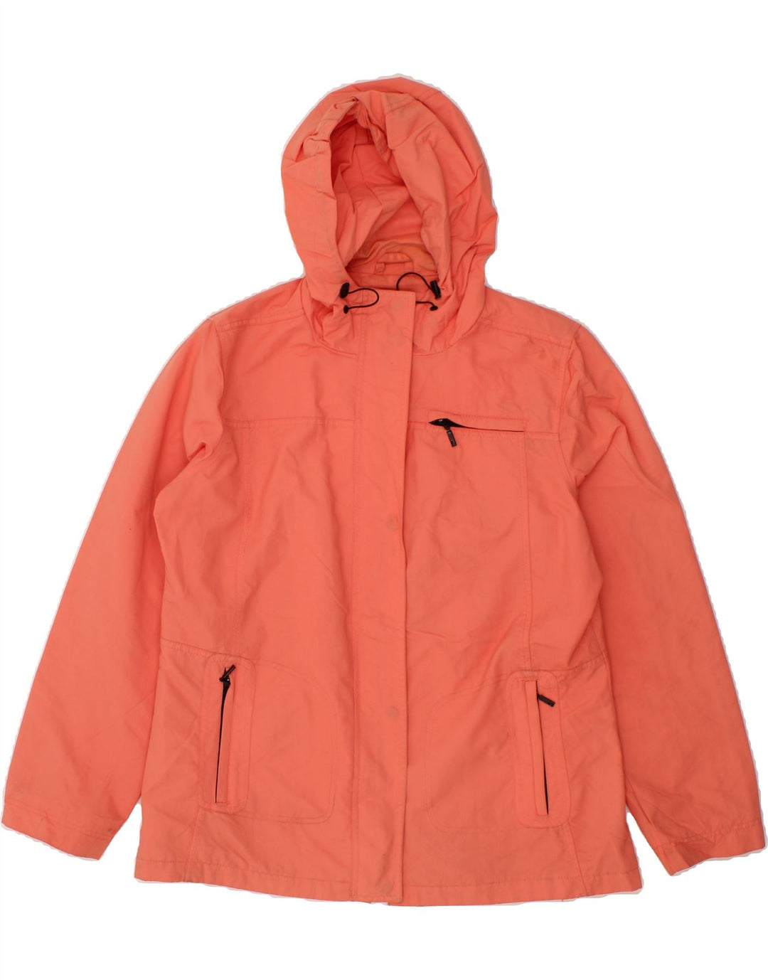 EDDIE BAUER Womens Hooded Rain Jacket UK 16 Large Orange Nylon Vintage Eddie Bauer and Second-Hand Eddie Bauer from Messina Hembry 