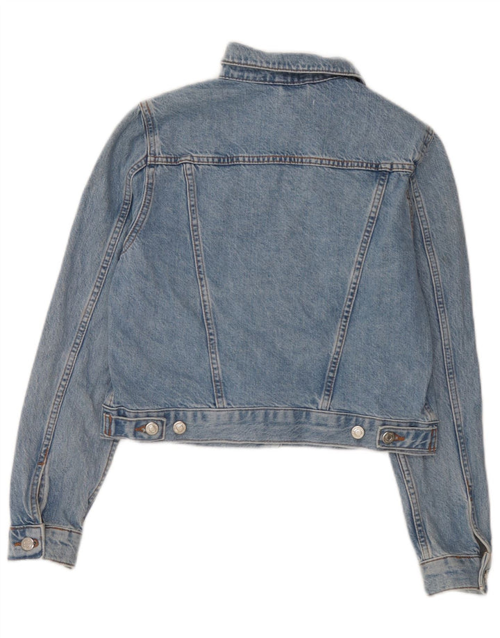 Topshop Jachetă de blugi pentru femei UK 8 Small Blue Bumbac