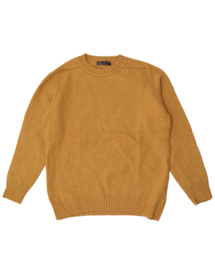 Pulover pentru bărbați Zara, cu gât crew, XL, lână galbenă