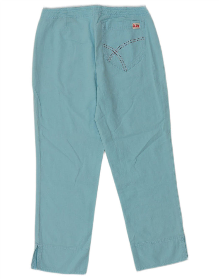 Pantaloni capri drepti pentru femei Gas W26 L21 bumbac turcoaz