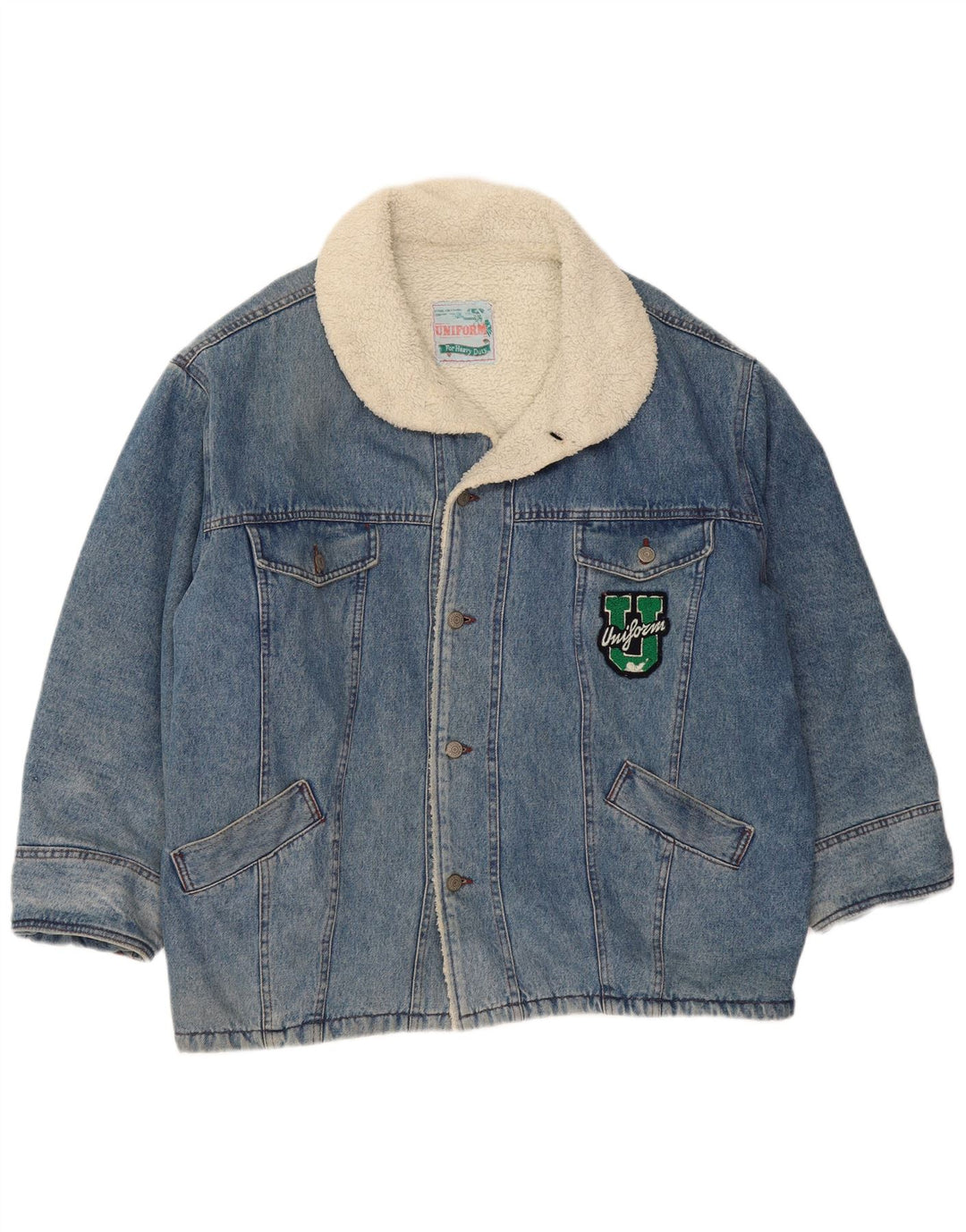 Jachetă de blugi Sherpa pentru bărbați UNIFORM UK 42 XL Albastru