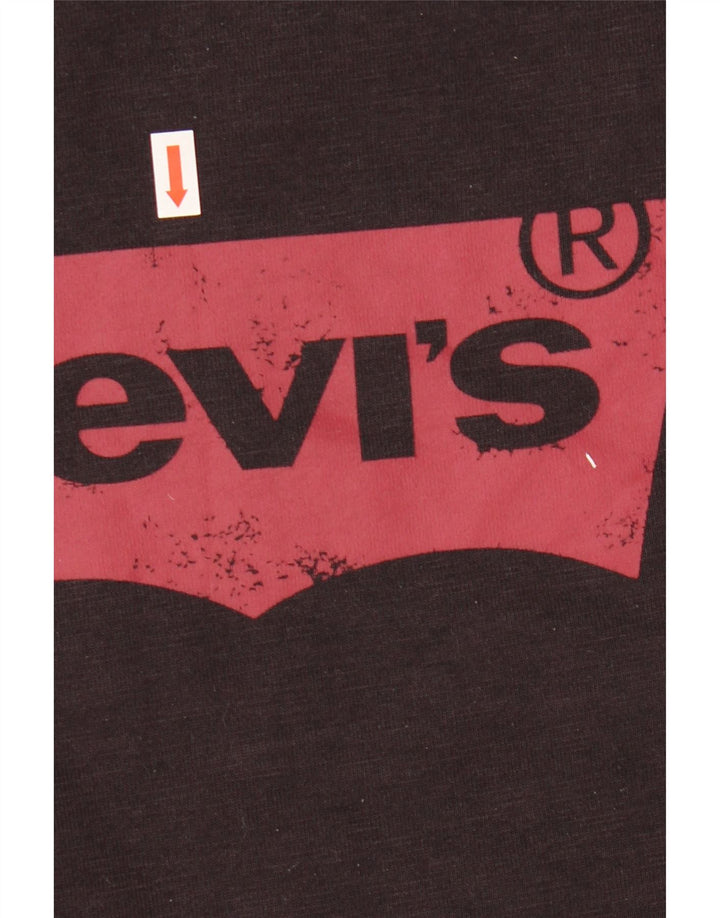 Levi's Pulover grafic pentru bărbați, bumbac mediu negru