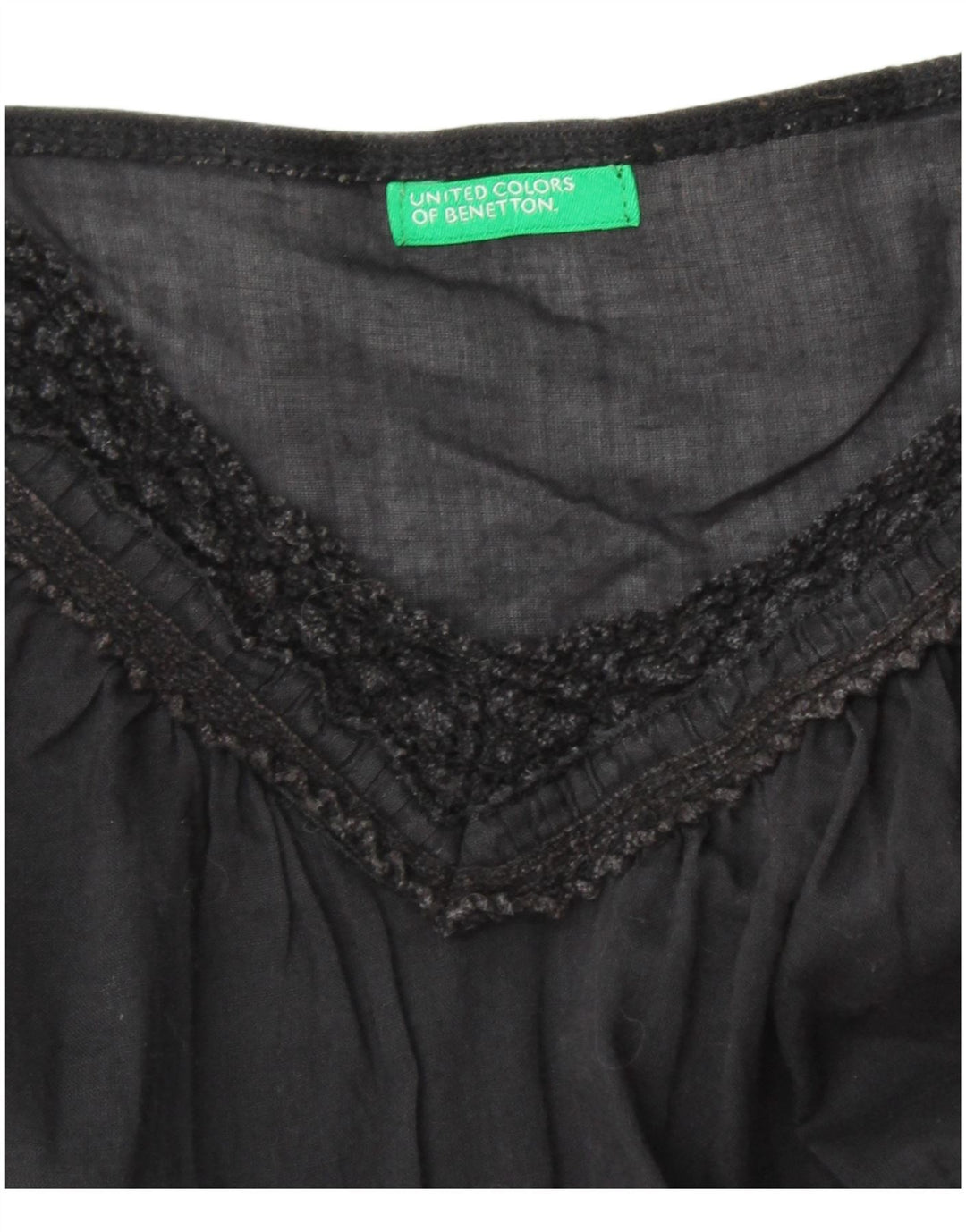 BENETTON Cami Top pentru femei UK 10 Small Black
