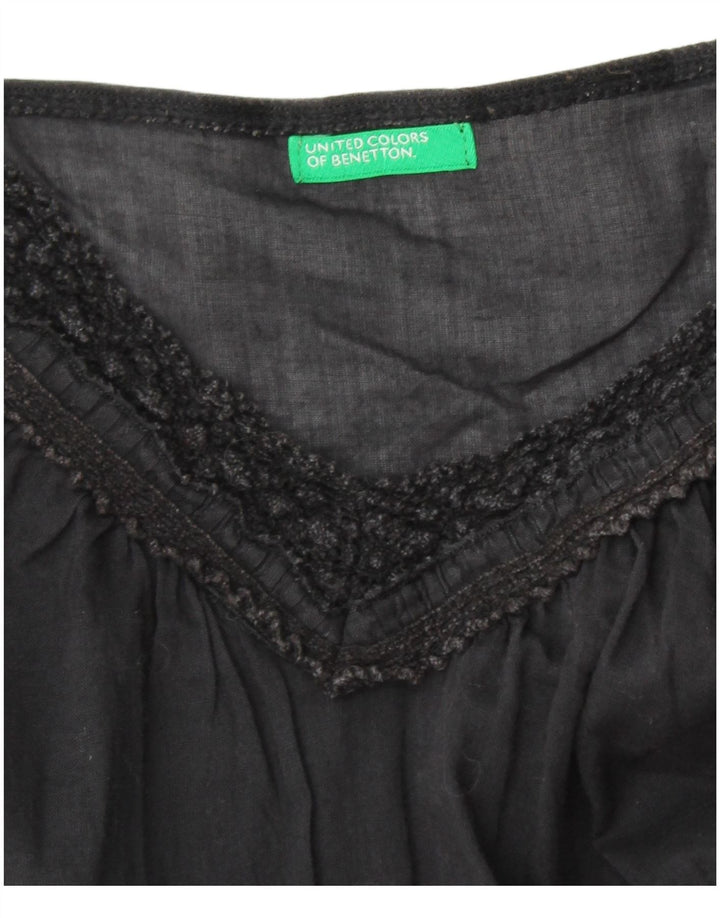 BENETTON Cami Top pentru femei UK 10 Small Black