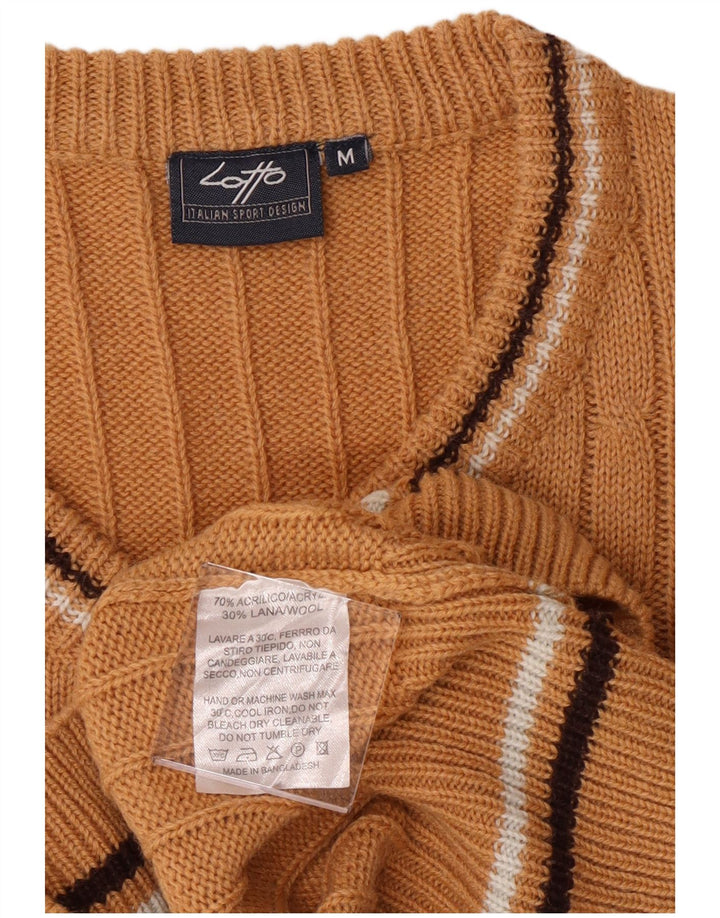 Pulover pentru bărbați Lotto cu decolteu în V, maro mediu, acrilic