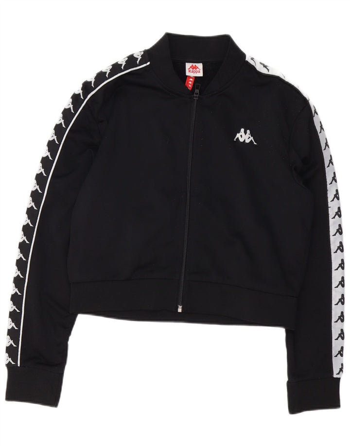 Jachetă de top pentru trening grafic Crop pentru femei Kappa UK 14 Poliester mediu negru