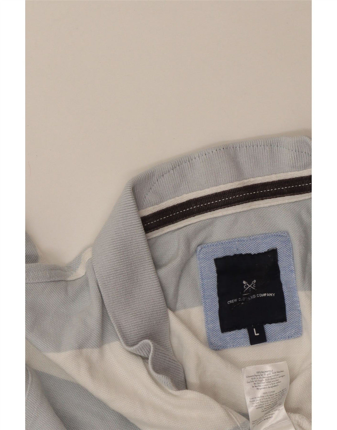 CREW CLOTHING Tricou polo pentru bărbați din bumbac cu dungi albastre mari