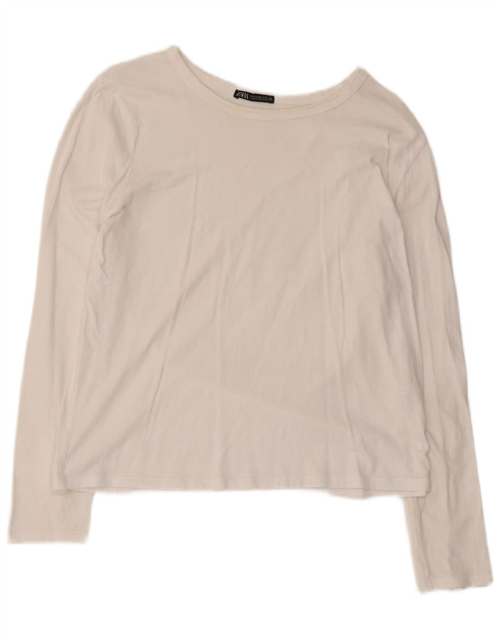 Top femeie Zara cu mânecă lungă UK 18 XL, bumbac alb