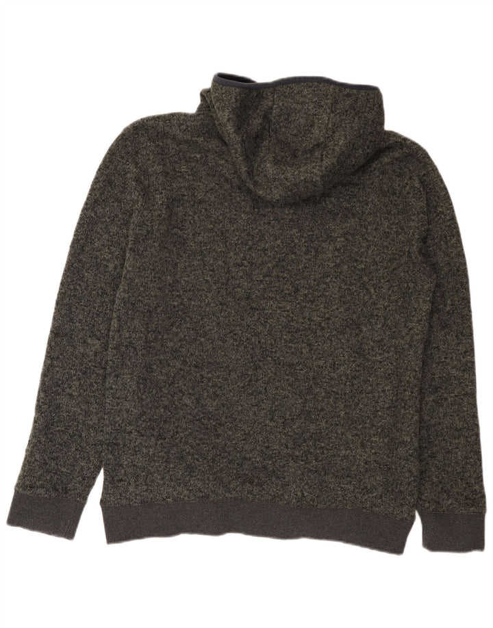 Pulover cu glugă cu fermoar Quiksilver pentru bărbați, mare, gri, poliester color bloc