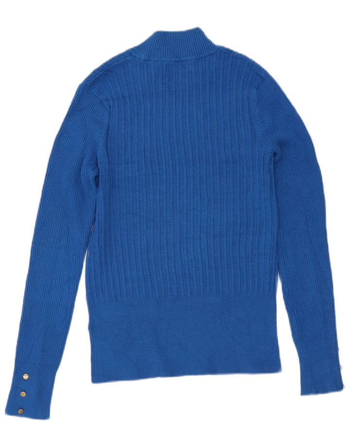 Pulover cu gât țestoasă pentru femei Marks & Spencer UK 10 Small Blue Viscose