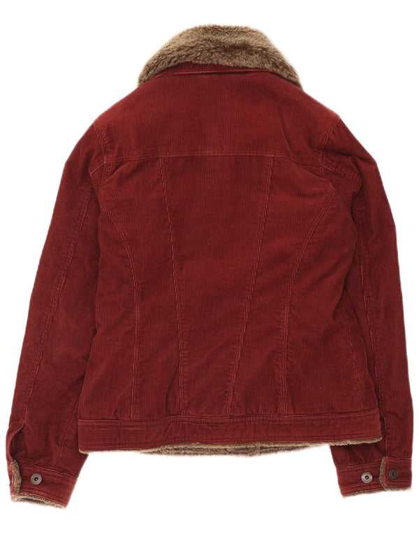 Jachetă din velur pentru femei Monsoon UK 10 Bumbac Burgundy mic