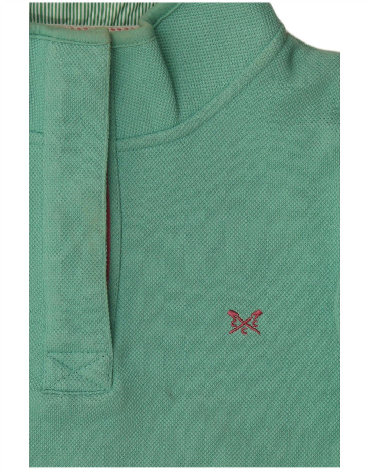 Crew Clothing Hanorac pentru femei cu gât cu nasturi Pulover UK 12 verde mediu