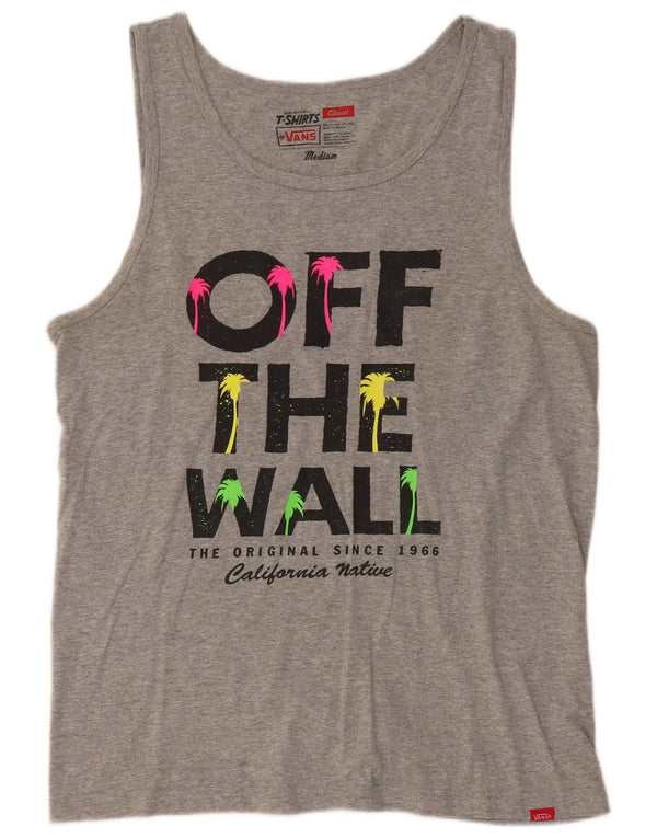 Vans Mens Classic Fit Graphic Vest Top, bumbac gri mediu