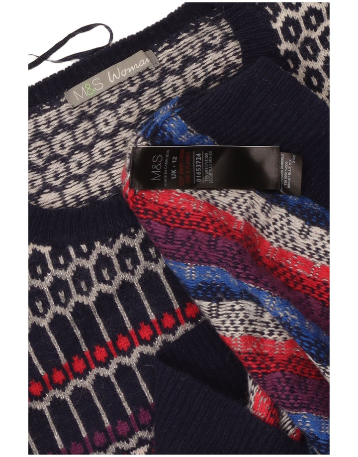 Pulover pentru femei Marks & Spencer cu decolteu triplu UK 12 mediu multicolor