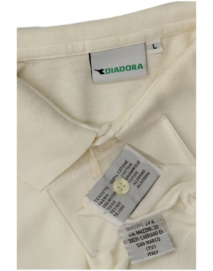 Tricou polo pentru bărbați Diadora, mare din bumbac alb