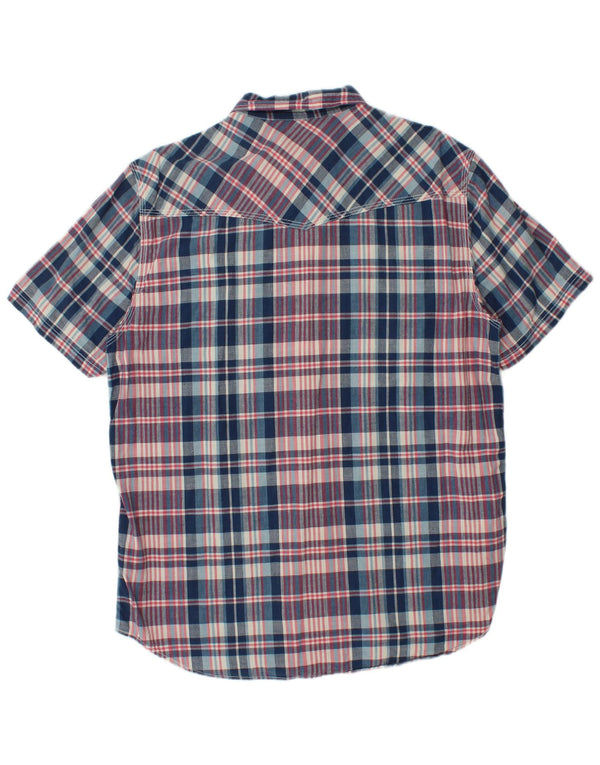 Cămașă cu mânecă scurtă pentru bărbați Rifle, bumbac carouri albastru XL