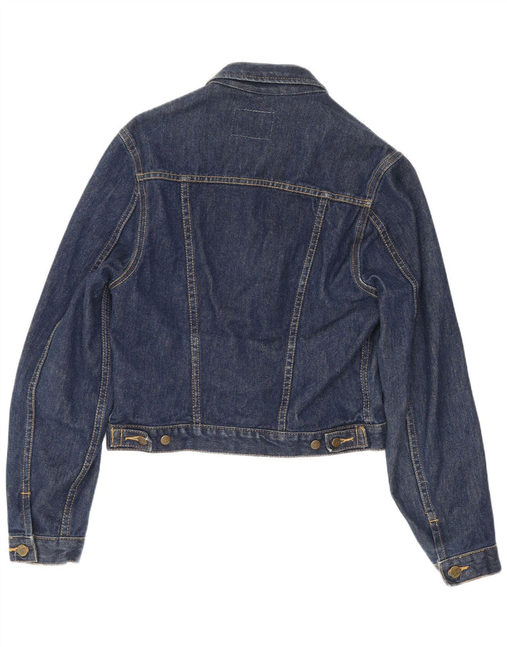 Jachetă Lee de denim crop pentru femei UK 12 Medium bleumarin bumbac