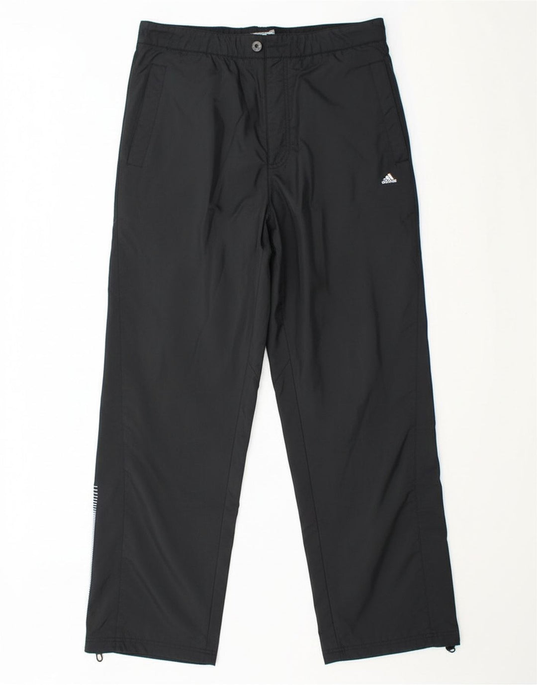 Pantaloni chino drepți Adidas pentru bărbați, poliester mediu negru