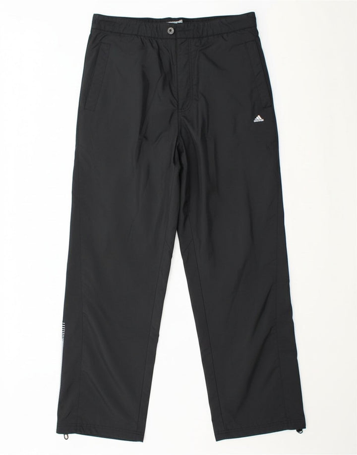 Pantaloni chino drepți Adidas pentru bărbați, poliester mediu negru