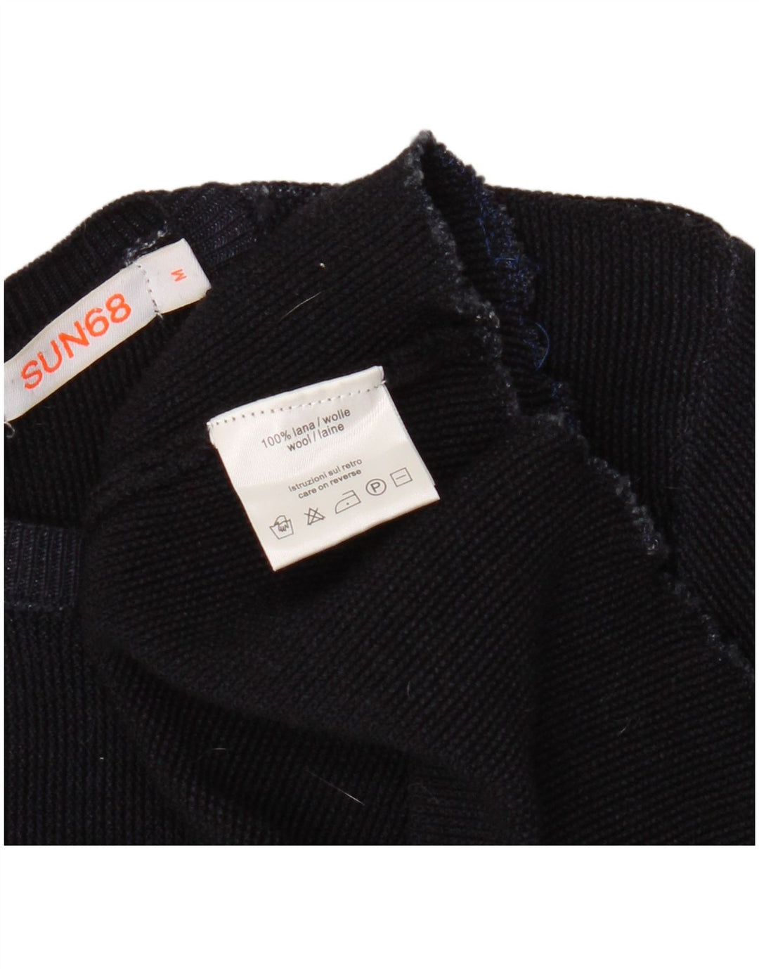 Sun68 Rochie A-Line tricotată pentru femei UK 14 Mediu Lână bleumarin