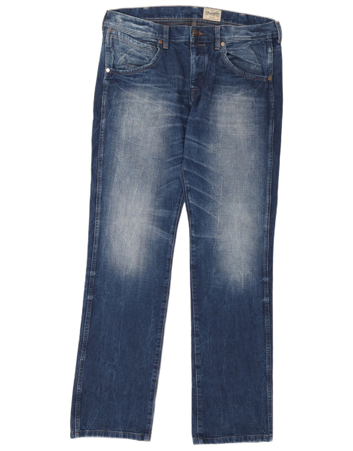 Blugi pentru bărbați Wrangler Crank Straight W36 L34 Bumbac albastru