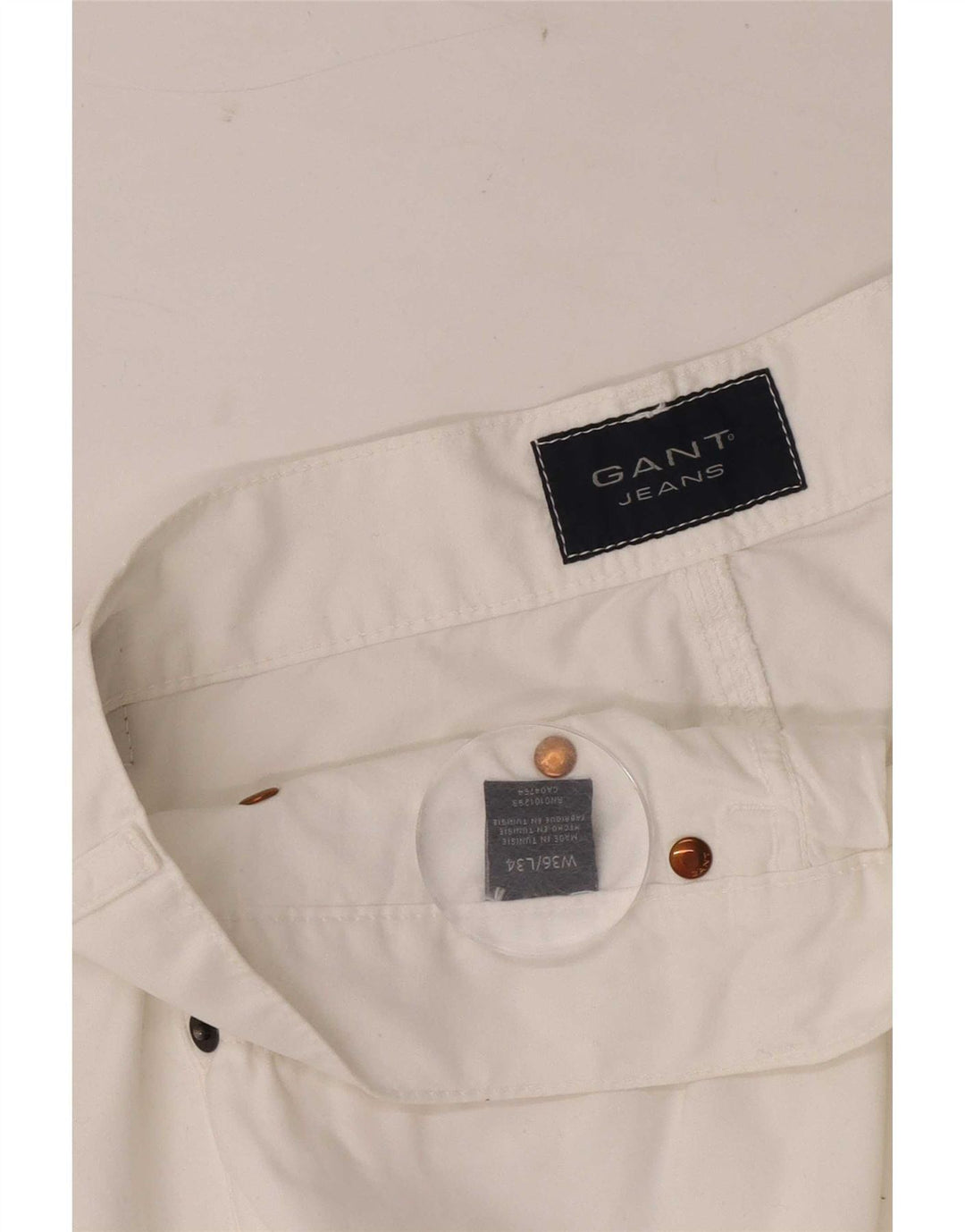Gant Blugi largi pentru bărbați W36 L28 bumbac alb