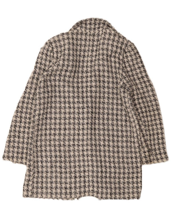 Sacou blazer pentru femei M&Co cu 1 nasture UK 14 Medium White Houndstooth