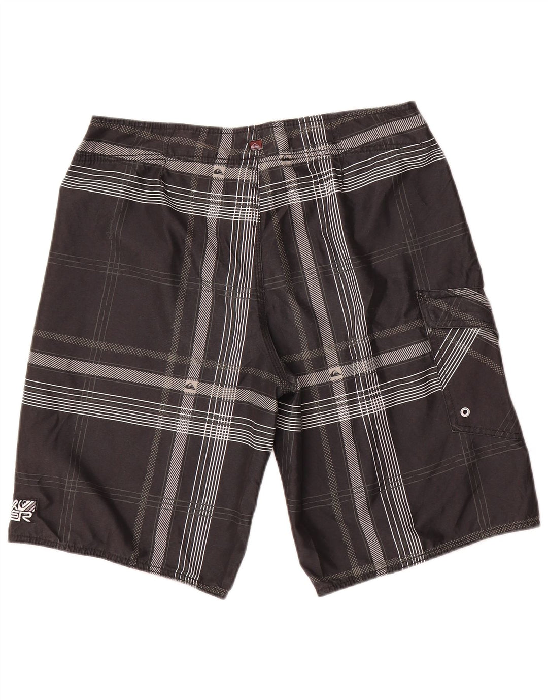 Pantaloni scurți de înot Quiksilver pentru bărbați, poliester cu carouri medii, negru