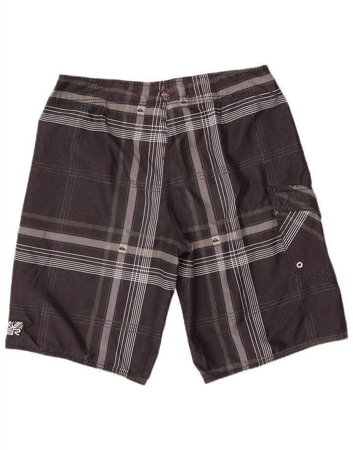 Pantaloni scurți de înot Quiksilver pentru bărbați, poliester cu carouri medii, negru