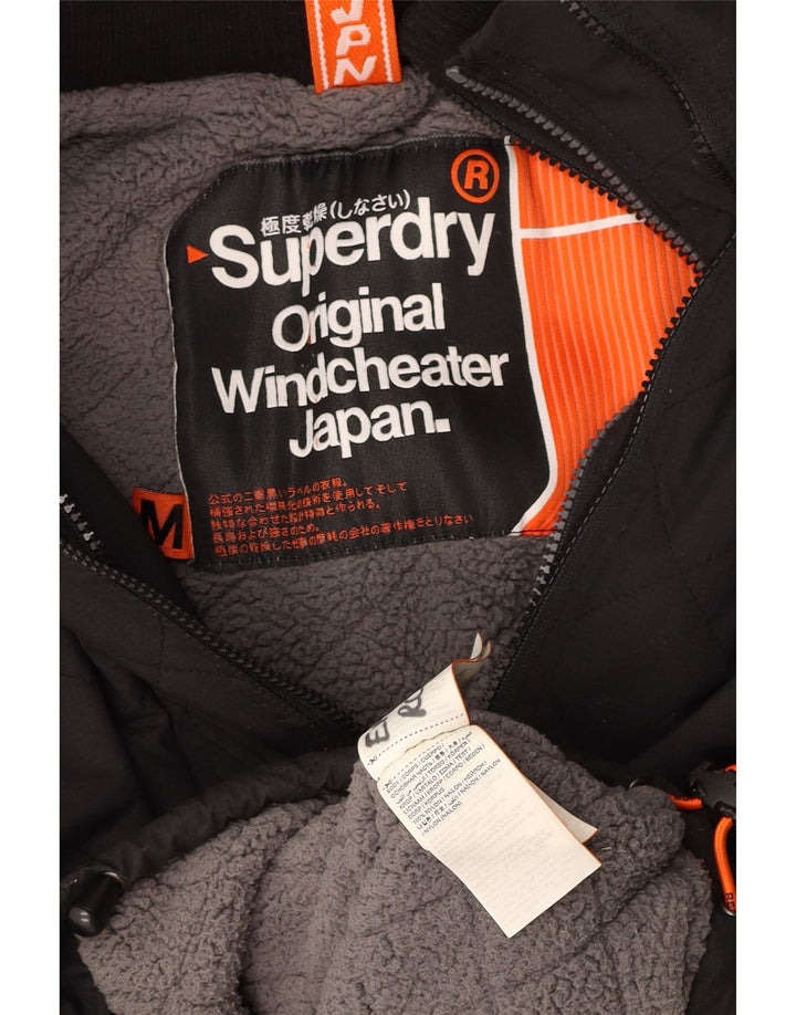 Jachetă Windbreaker cu glugă pentru femei SUPERDRY UK 14 Medium Black