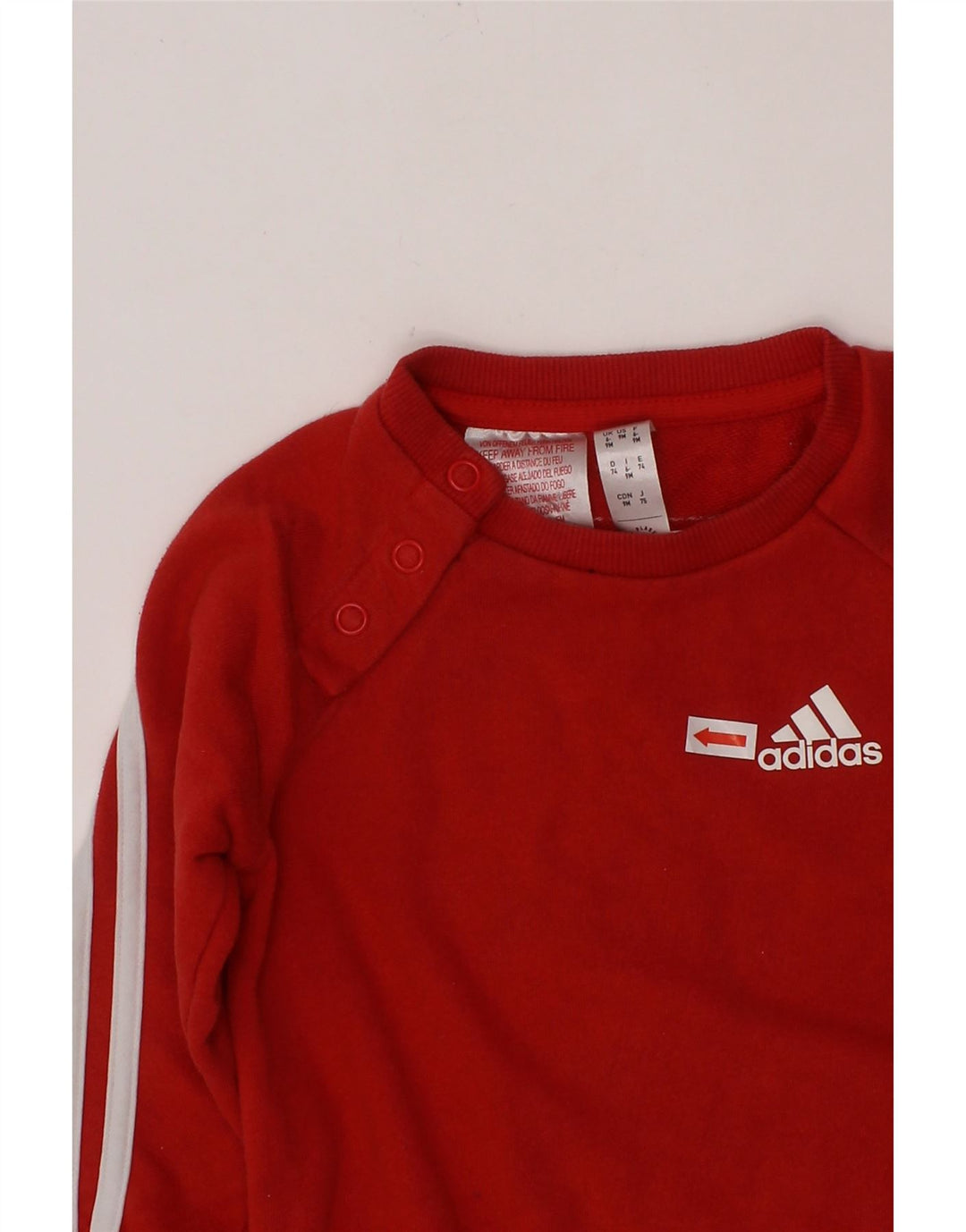 ADIDAS Baby Boys Sweatshirt Jumper 6-9 Months Red Cotton
