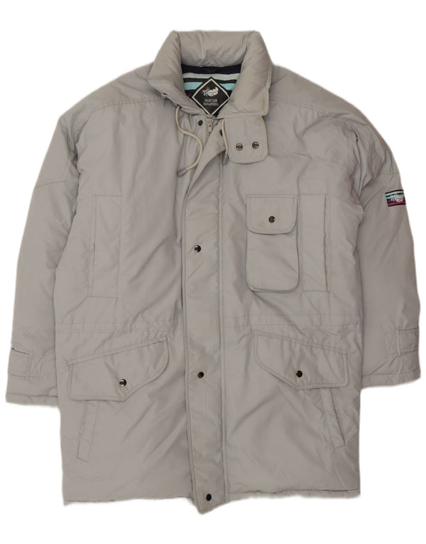 Palton căptușit pentru bărbați VINTAGE, cu o formă lejeră, UK 36, poliester, gri mic