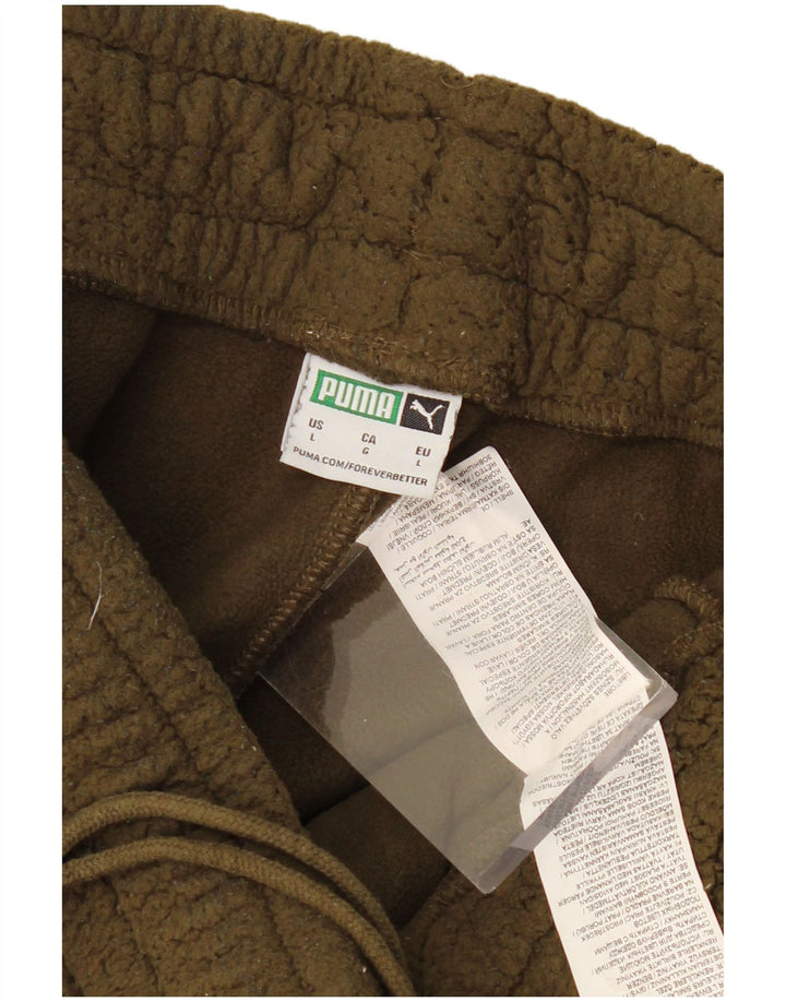 Pantaloni de trening din fleece pentru bărbați Puma Pantaloni de jogging mari poliester kaki