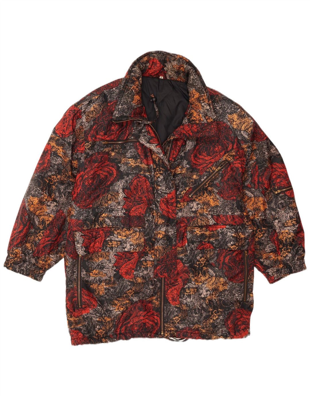 Jachetă de schi Vintage pentru femei EU 40 Poliester Floral Multicolor Mediu