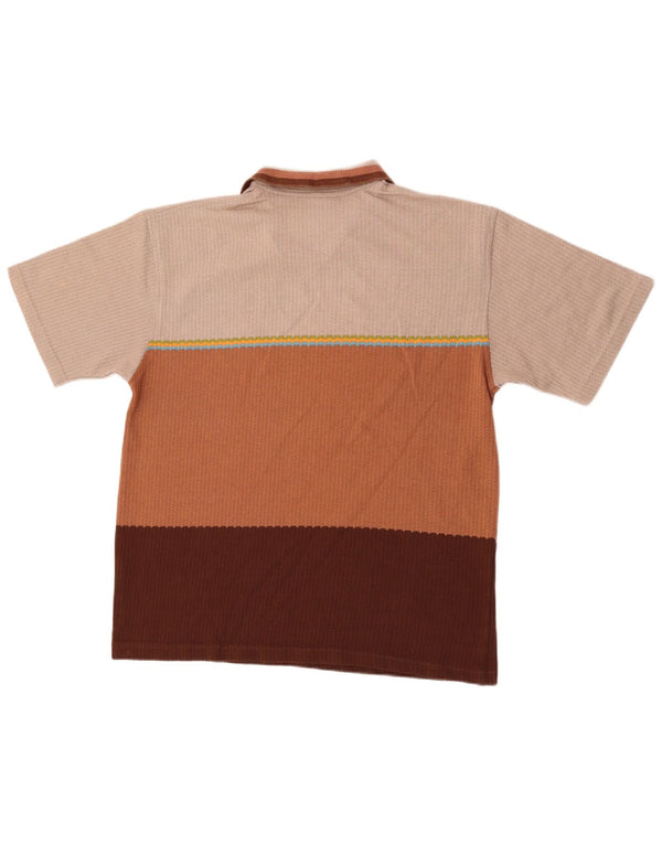 Tricou polo vintage pentru bărbați, bumbac cu dungi medii, multicolore