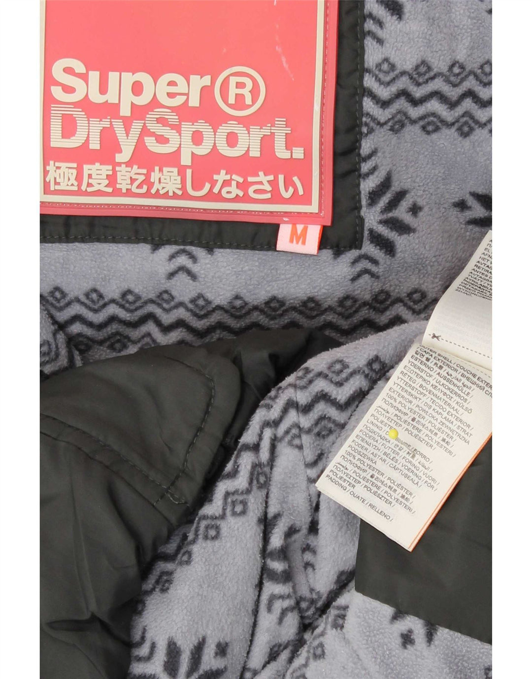 Jachetă căptușită cu glugă Superdry pentru femei UK 14 Medium Gri Poliester
