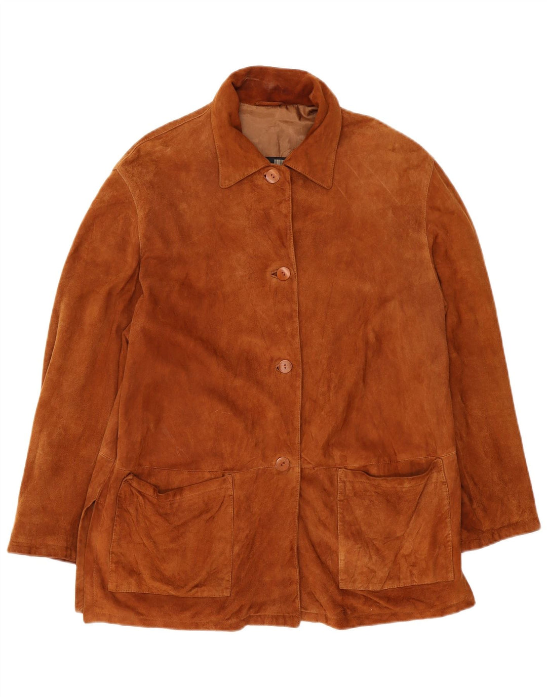 Jachetă vintage de piele intoarsa pentru femei IT 46 mare maro din piele