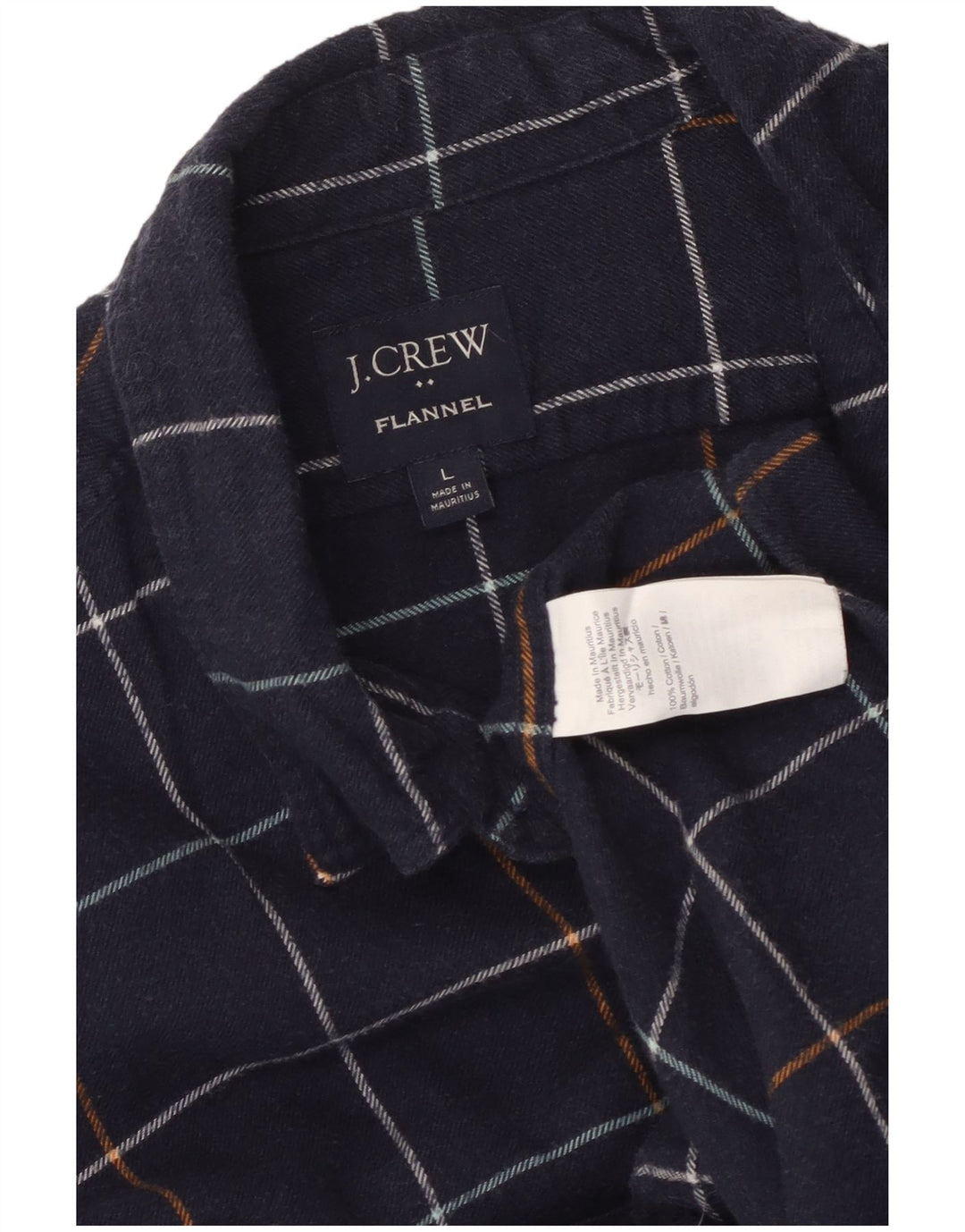 Cămașă de flanel pentru bărbați J. Crew, din bumbac cu carouri, albastru bleumarin