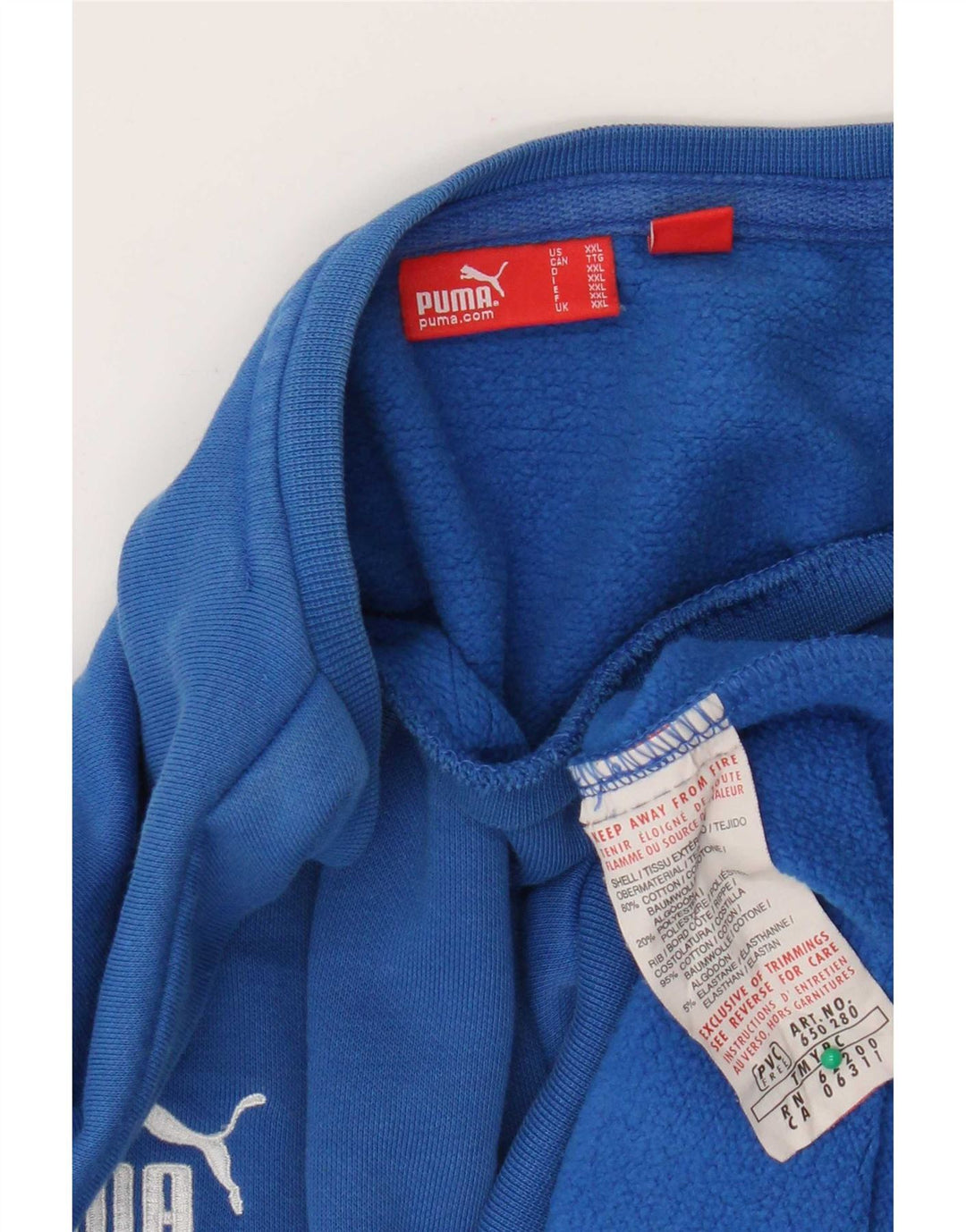 Pulover pentru bărbați Puma, 2XL, bumbac color bloc, albastru