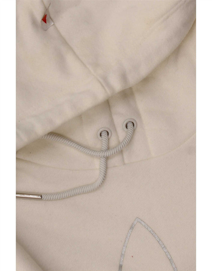 Pulover cu glugă grafic Adidas pentru femei IT 44 Medium White