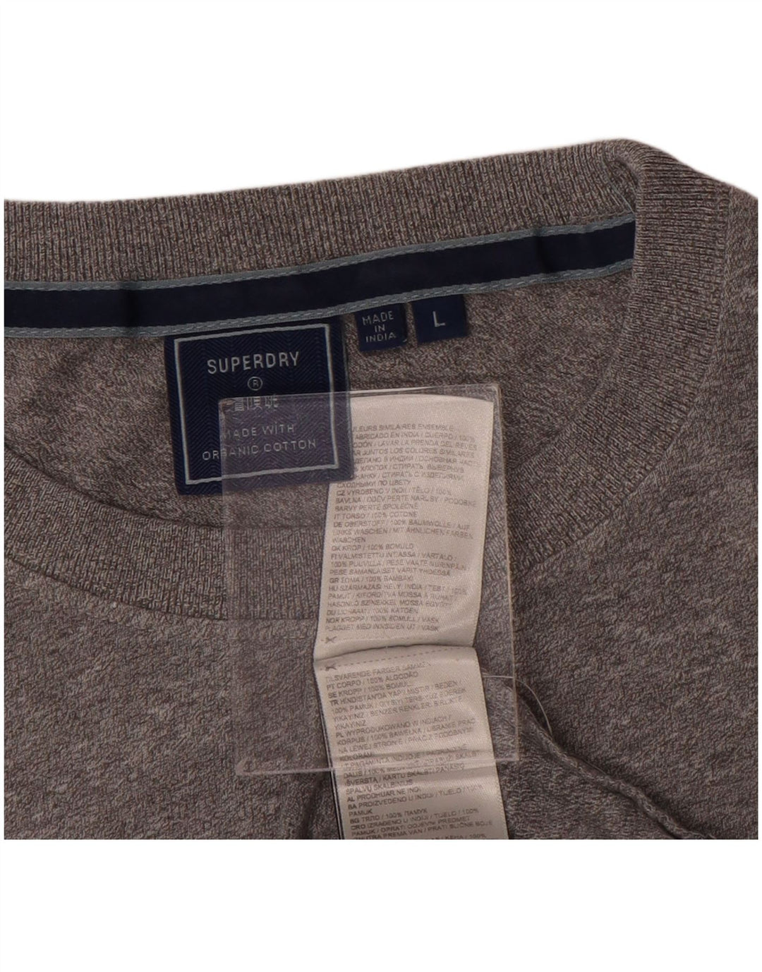 Tricou Superdry pentru femei, UK 16, mare, bumbac cu pete gri