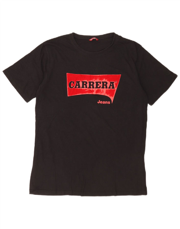 Tricou grafic Carrera pentru bărbați Top mare bumbac negru