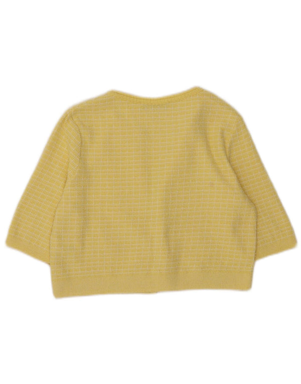 Pulover Bolero deschis pentru femei cu mânecă jumătățită Zara UK 10 Mic galben Check